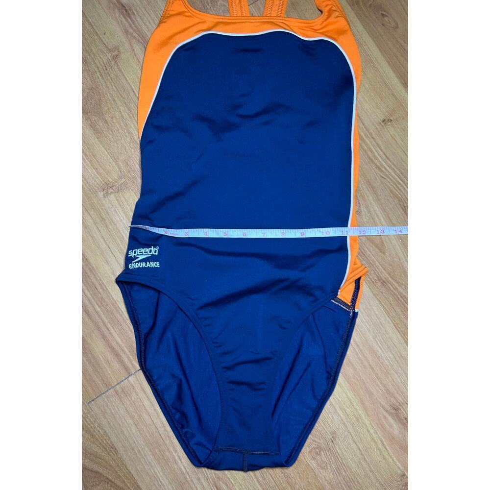 Speedo Endurance+ Poly Eclipse Splice Geoback one-piece swimsuit 10/36 L Navy - Picture 3 of 8
